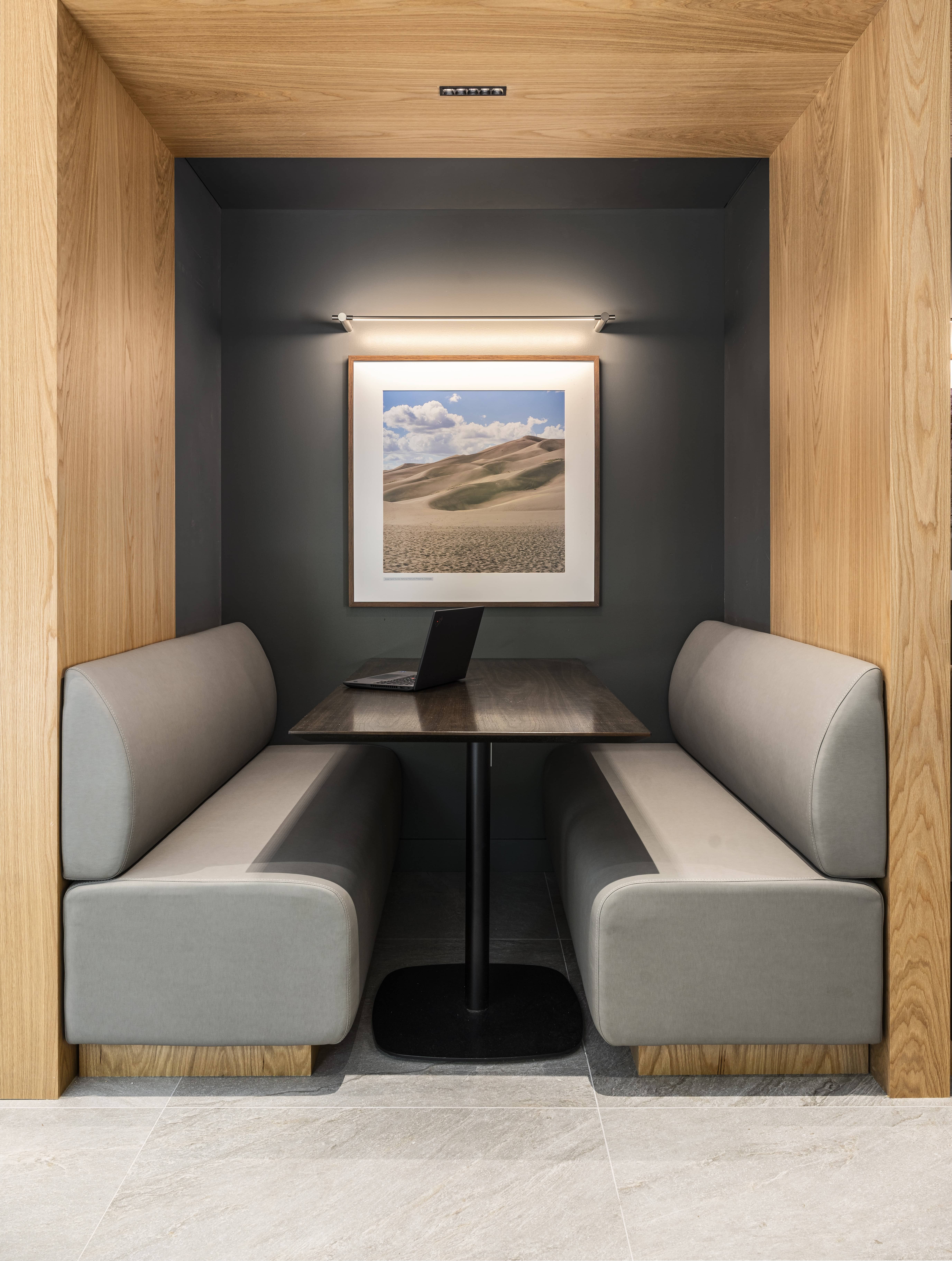 Intimate office setting for a broker's office.